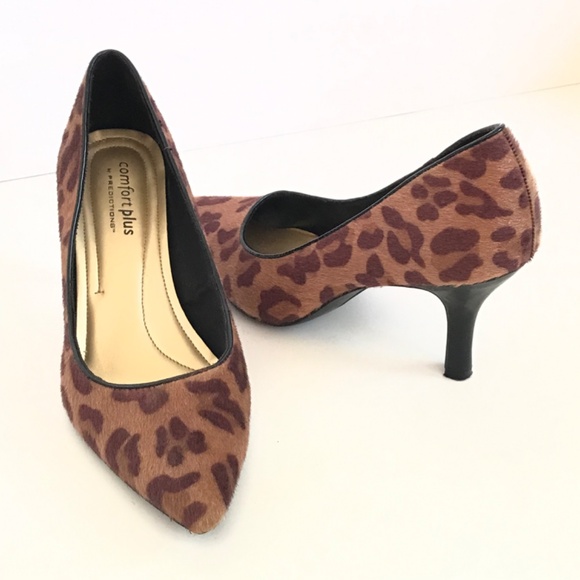 COMFORT PLUS By PREDICTIONS Leopard Heels Comfort Pumps Women’s Size 10 WIDE - Picture 8 of 16